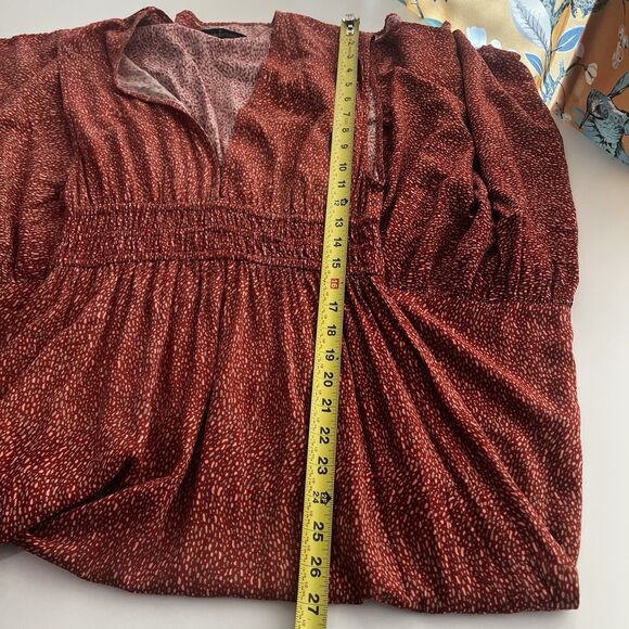 Pampelone Evelyn deep V boho maxi dress Sz S Resortwear Fall Party Cottage Vacay - Picture 9 of 9